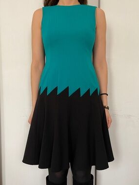 Calvin Klein Black& Turquoise dress